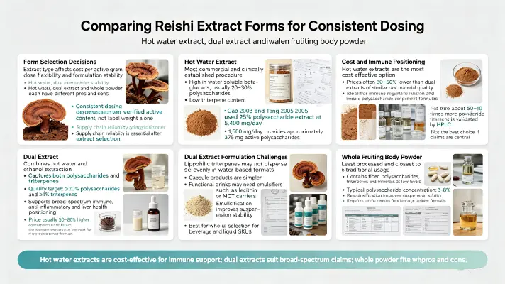 Comparing Reishi Extract Forms for Consistent Dosing Comparing Reishi Extract Forms for Consistent Dosing